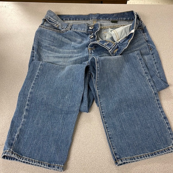 Eddie Bauer Denim - Eddie Bauer Button Fly Light Distress Boyfriend Jean